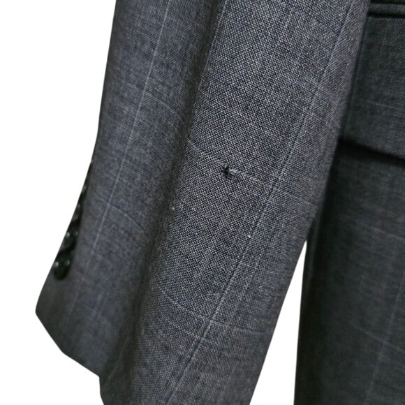 Hickey Freeman Vintage Milburn II Wool Windowpane Single Breasted Blazer Sz 46L - Picture 8 of 14